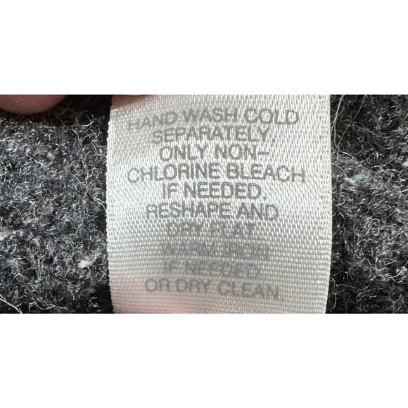 Pure Jill Poncho Pullover Sweater XS (Oversized) Gray Wool Blend Crinkle Knit - Picture 5 of 7